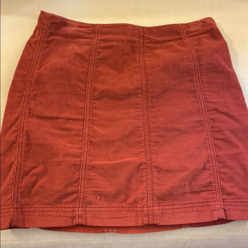 Rush orange corduroy Free People skirt